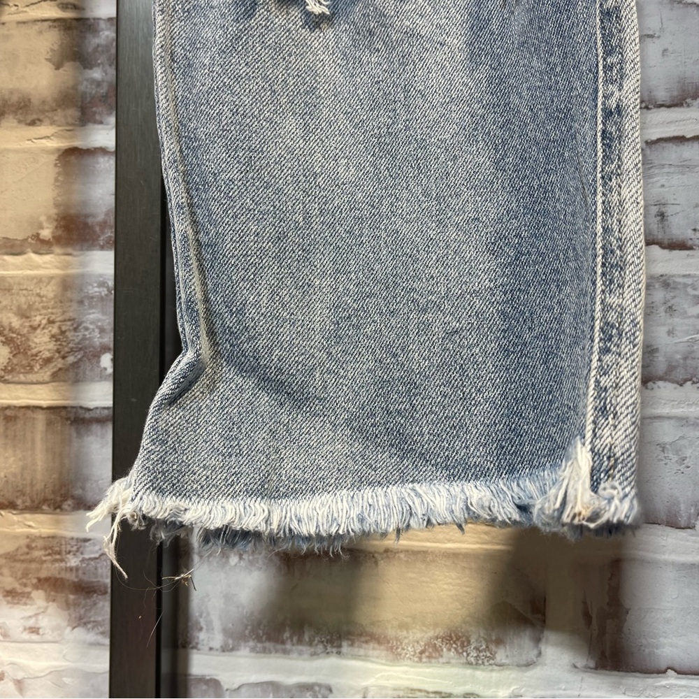 Light Blue Distressed High-Rise Straight Jeans - Flying Monkey - Picture 7 of 9